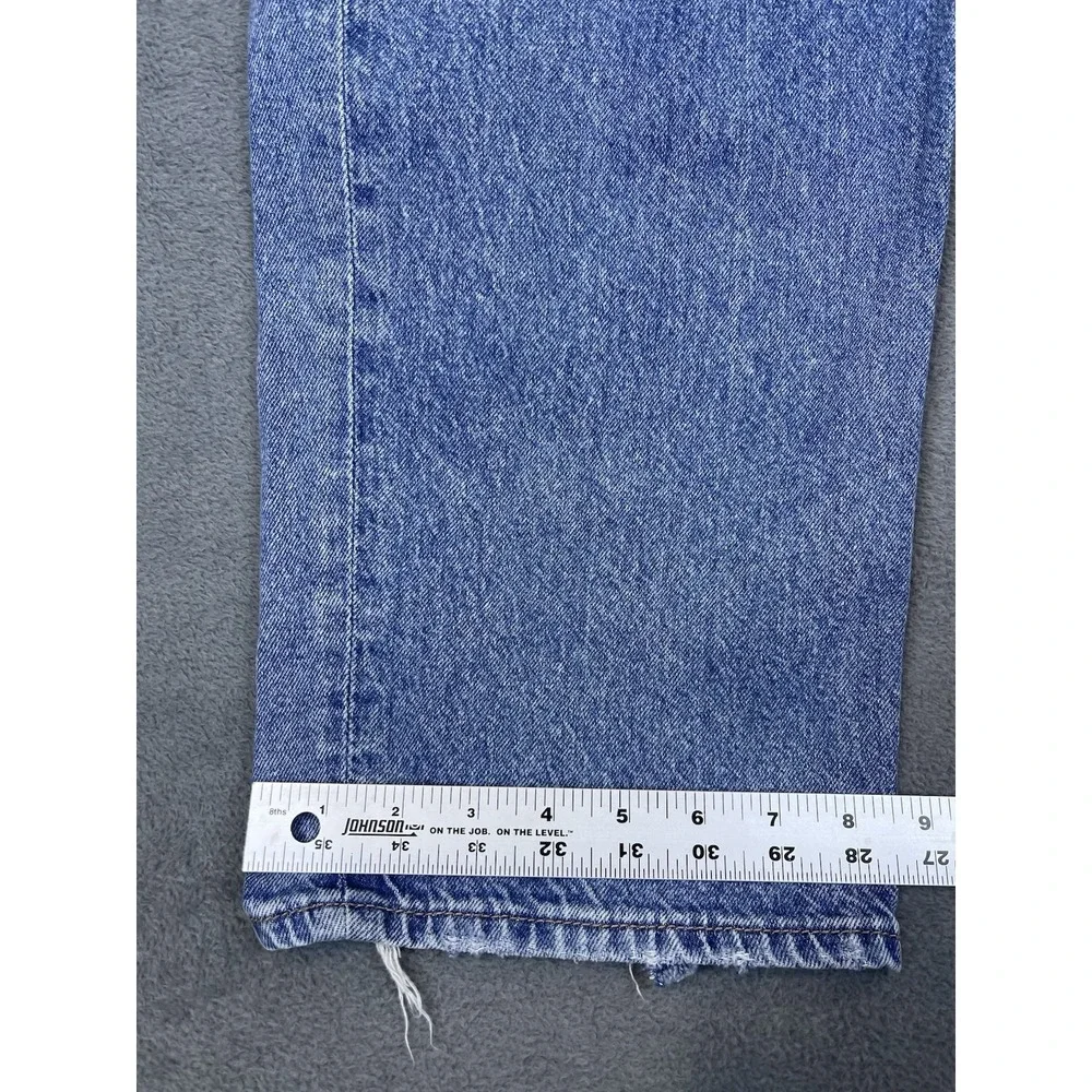 American Eagle Jeans Womens 12 Short Blue Light Wash High Rise Baggy Straight - Picture 6 of 10